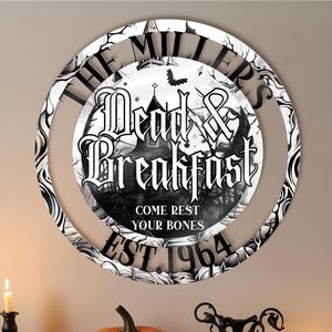 Gepersonaliseerde metalen bord halloweenfeest, welkomstbord eng huis, spookhuis metalen wanddecoratie halloween - metalen wanddecoratie spookachtig seizoen