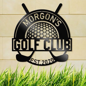 Personalized Welcome Golf Club Sign, 19th Hole Sign, Custom Golf Decor, Golf Wall Art, Metal Golf Sign, Golf Gifts for Men, Man Cave Sign