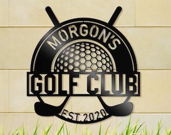 Personalized Welcome Golf Club Sign, 19th Hole Sign, Custom Golf Decor, Golf Wall Art, Metal Golf Sign, Golf Gifts for Men, Man Cave Sign