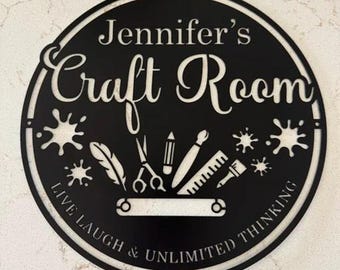 Custom Craft Room Metal Sign, Creative Room Sign, Personalized Craft Sign, Rustic Home Craft Room Sign, Mothers day gifts, Sewing Craft Room