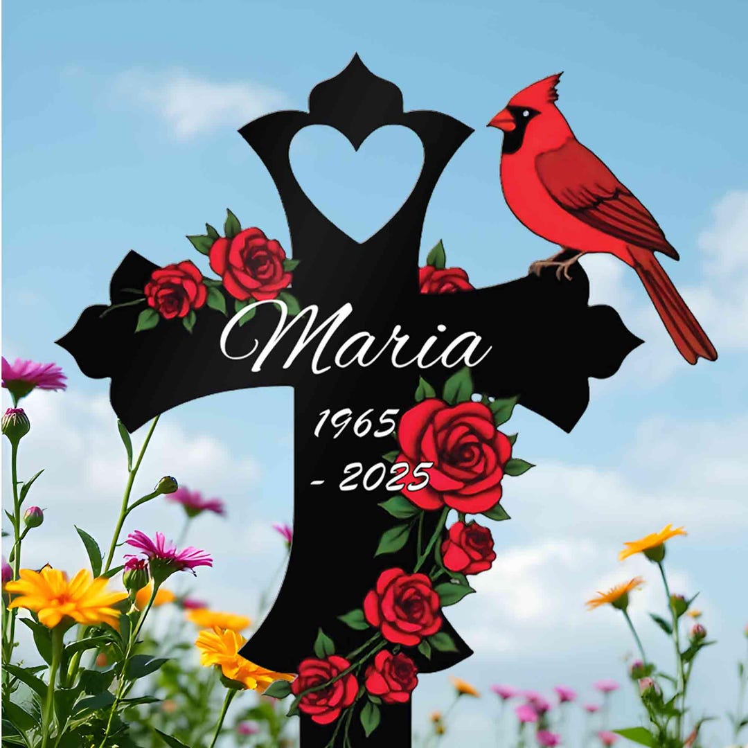 Custom Cardinal Memorial Stake, in Loving Memory, Red Bird, Sympathy ...
