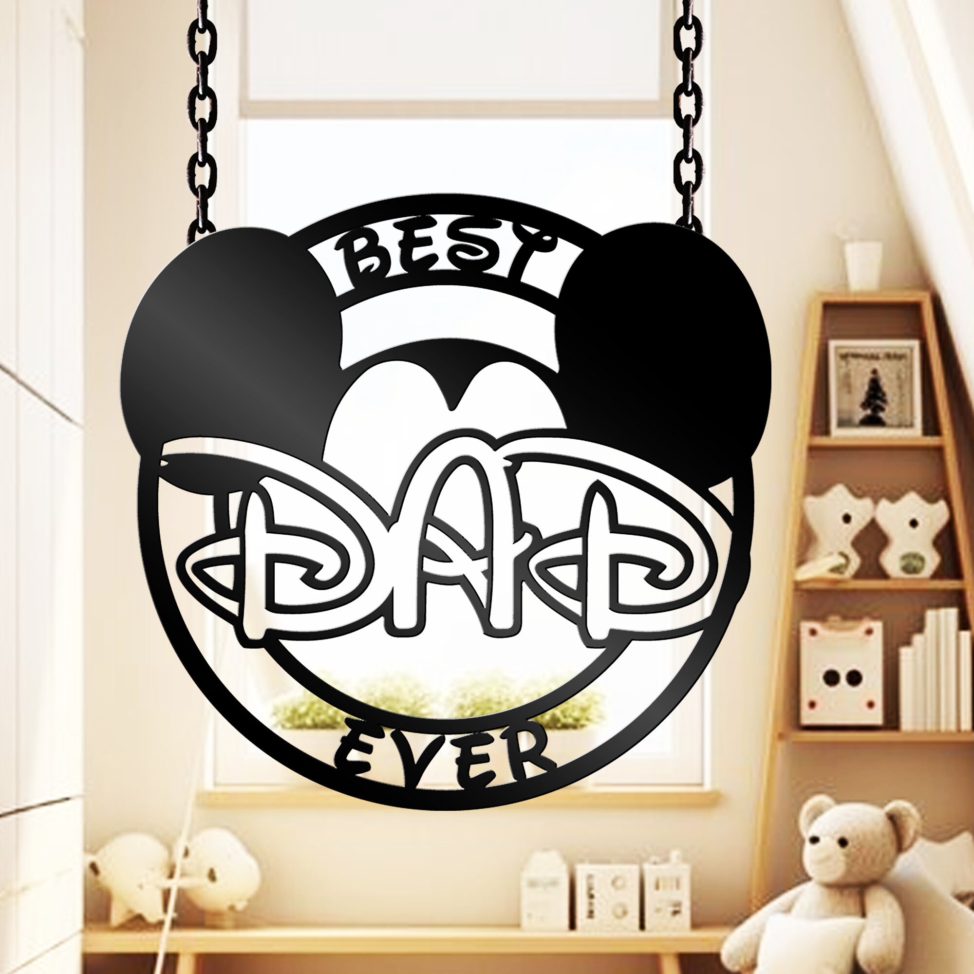 Disney Best Dad Ever Metal Sign - Mickey Theme Dad’s Gift Sign ...