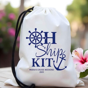 Cruise Squad Party Favor Bags, Ocean Cruise Vacation Giveaway Bags, Bachelorette Party Bag, Cruise Hangover Kit, Nautical Cruise Squad Favor