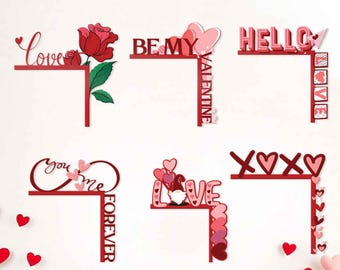 Valentine’s Day Door Corner, Valentine's Decor, Seasonal Decor, Holidays Decoration, Valentines Day Decor, Door Corner Trim, Valentine Decor