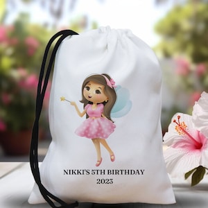 Customized Birthday Party Bags, Kids Favor Bags, Polyester Birthday bags, Birthday Princess Party Favor Bags, Kids Birthday Treat Candy Bags