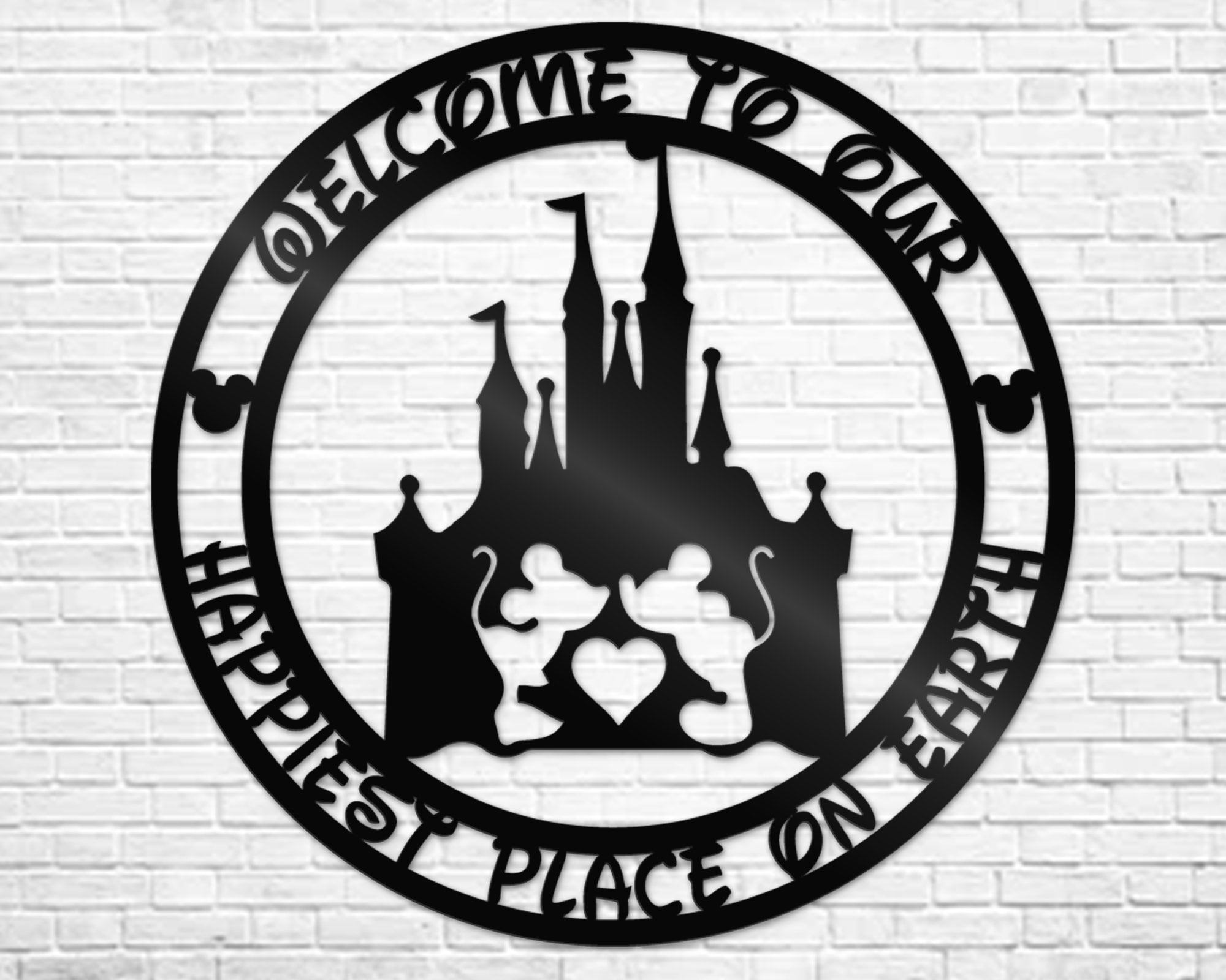 Discover Happiest Place on Earth Sign, Home Castle Metal Sign, Family Welcome Sign