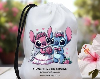 Personalisierte Disney Stitch Lilo Engel Hochzeit Taschen, Disney Geburtstag Favor Taschen, Mickey Minnie Geburtstagsfeier Favor Taschen