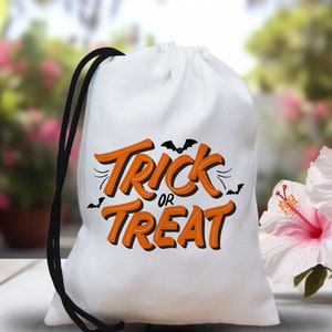 Trick Or Treat Pavor Bags, Personalized Halloween Trick or Treat Bag, Halloween Pumpkin Treat Bags, Dark Halloween Party, Gift for Halloween