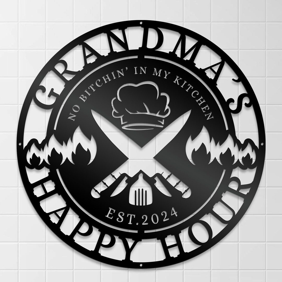 Grandma’s Kitchen Made With Love - Personalized Shaped Wood Sign - Gift For Grandma, Grandparents