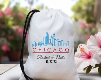 Personalized Chicago Skyline Favor Bag - Chicago Wedding Bags - Chicago Wedding Favor - Chicago Wedding Favor Bags - Chicago Bag