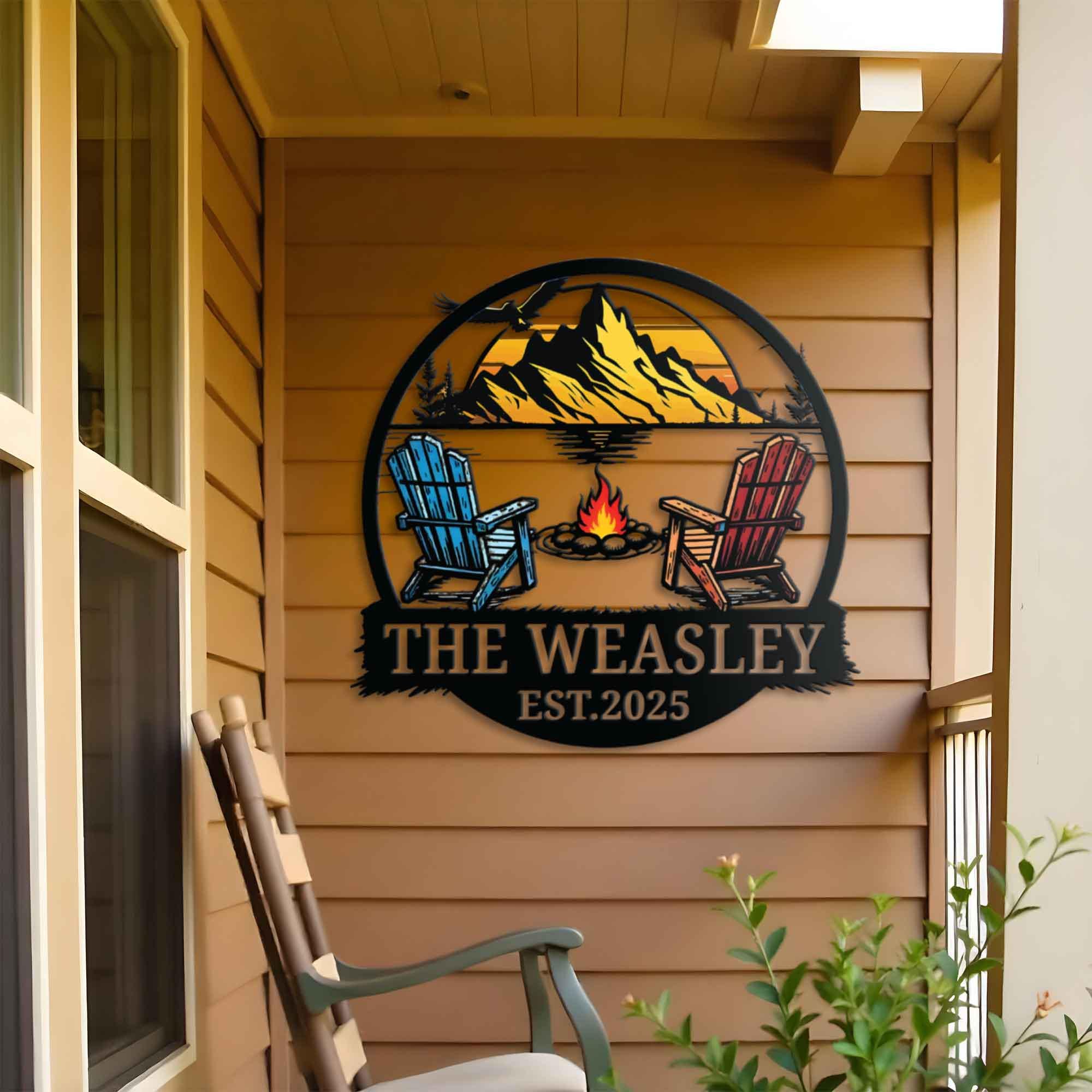 Personalized Metal Outdoor Sign, Custom Campfire Sign, Backyard Fire ...