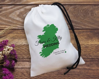 Personalized Dublin Wedding Bag - Ireland Wedding Favor - Wedding Favor Bag - Irish Wedding Favor Bag - Emerald Isle Wedding Party