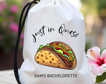 Custom Just In Queso Taschen - Fiesta Hochzeit Willkommen Tasche - Mexiko Hochzeit Gefälligkeiten Taschen - Fiesta Taco Hochzeitsbevorzugungen - Fiesta Hochzeit Taschen