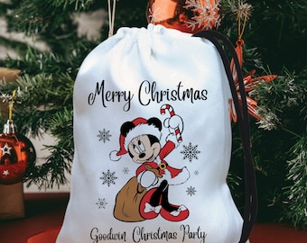 Personalized Mickey Merry Christmas Bags, Mickey and Minnie Christmas Matching Bag, Disney Christmas Gifting Favor Bags, Disney Vacation Bag