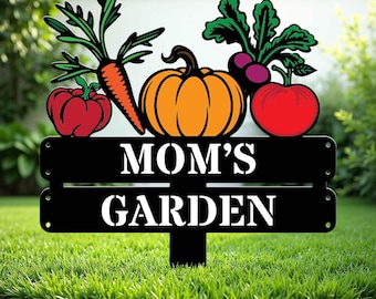 Paletto da giardino personalizzato per ortaggi, cartello da giardino in metallo personalizzato con paletto, cartello da giardino personalizzato per la mamma, regalo per giardiniere, regali per la festa della mamma
