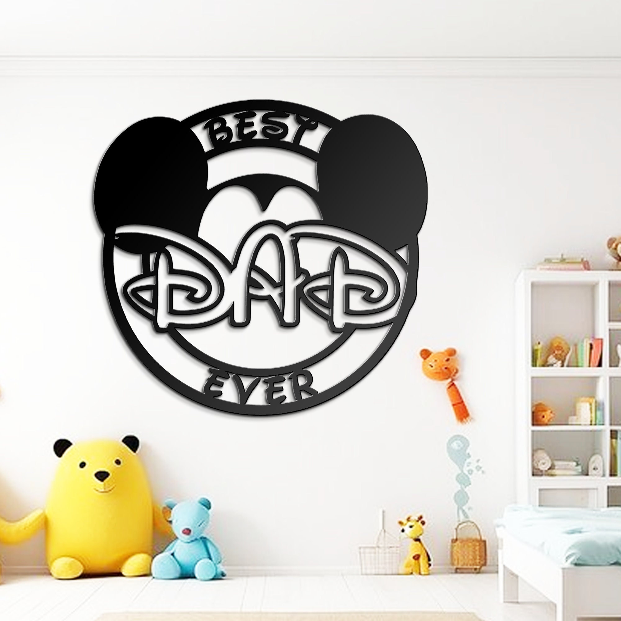 Disney Best Dad Ever Metal Sign - Mickey Theme Dad’s Gift Sign ...