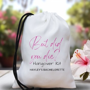 Personalizado &quot;Mas você morreu?&quot;, kit de ressaca, sacolas de lembrancinhas para despedida de solteira, kit de ressaca &quot;Mas você morreu?&quot;, kit de sobrevivência em Las Vegas