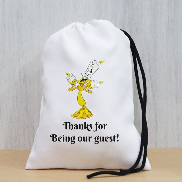 Thank You Being our guest - Thanksgiving Bag - Beauty and The Beast Favors Bag - welcome bags -  Custom Bridal Gift Bags - Wedding Favor Bag