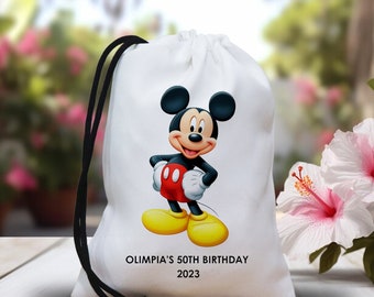 Personalized Mickey Birthday Party Bags, Disney Birthday Favor Bags, Mickey Mouse Gift Bags, Mickey Minnie Birthday Celebration Favor Bags