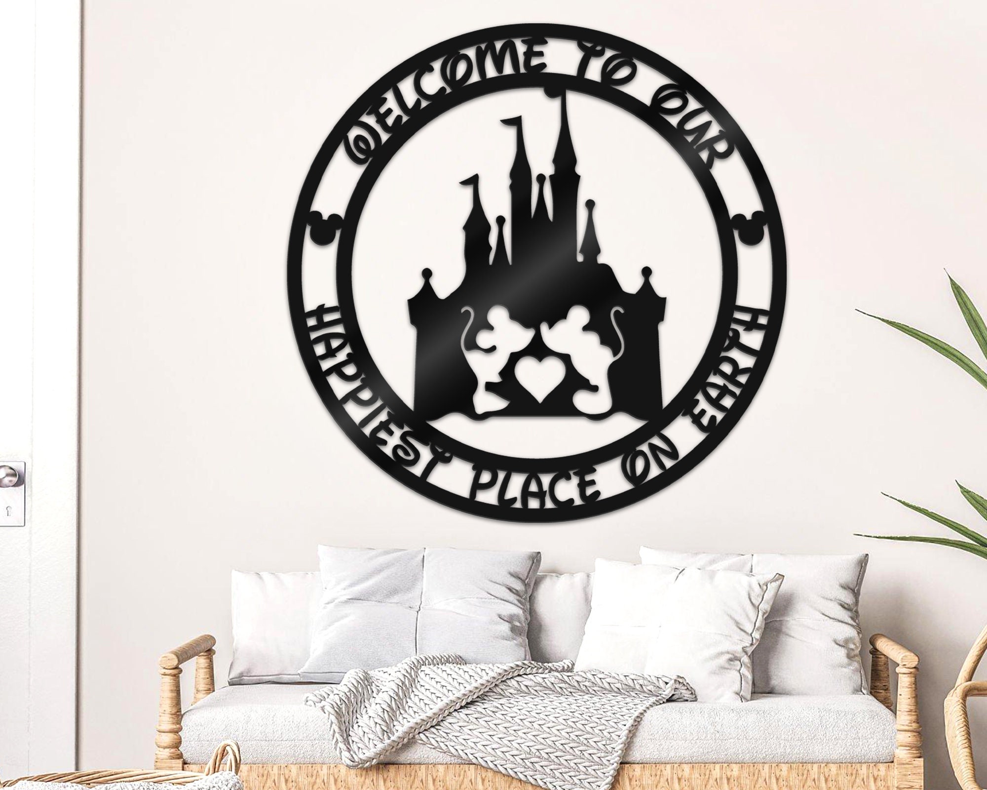 Discover Happiest Place on Earth Sign, Home Castle Metal Sign, Family Welcome Sign