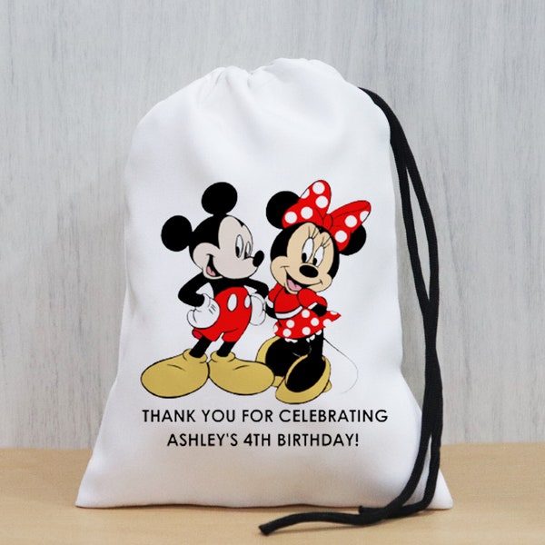 Mickey Minnie Favor Bags, Disney Birthday Favor Bags, Custom Name Bags, Kids Birthday Party Bags, Disney Welcome Bag, Minnie Minnie Inspired