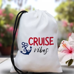 Cruise Squad Party Favor Bags, Ocean Cruise Vacation Giveaway Bags, Bachelorette Party Bag, Cruise Hangover Kit, Nautical Cruise Squad Favor