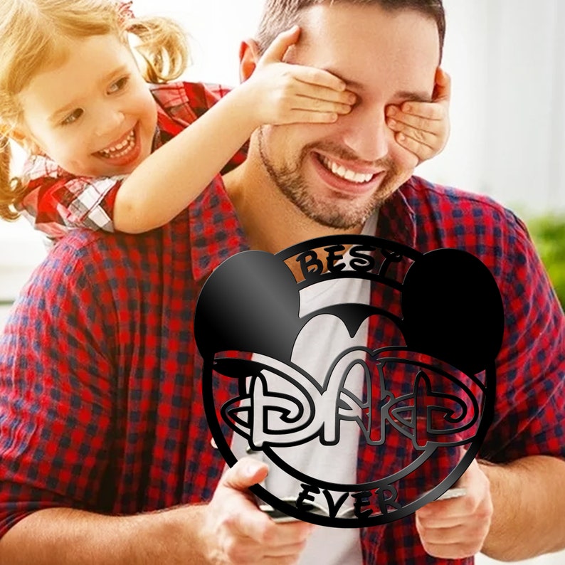 Disney Best Dad Ever Metal Sign - Mickey Theme Dad’s Gift Sign ...