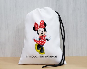 Personalized Minnie Party Bags, Minnie Mouse Inspired Favor Bags, Mickey Favor Bags, Minnie Mouse Treat Bags, Birthday Celebration Bags