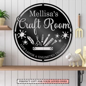 Custom Craft Room Metal Sign, Creative Room Sign, Personalized Craft Sign, Rustic Home Craft Room Sign, Hobby Room Sign, Sewing Craft Room