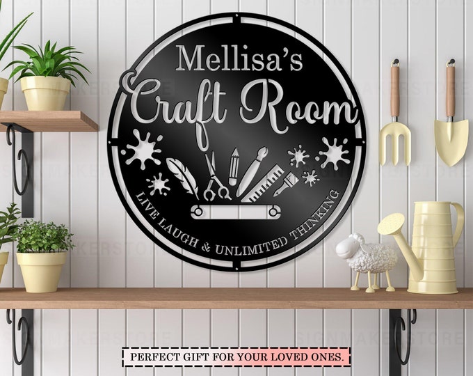 Custom Craft Room Metal Sign, Creative Room Sign, Personalized Craft Sign, Rustic Home Craft Room Sign, Hobby Room Sign, Sewing Craft Room