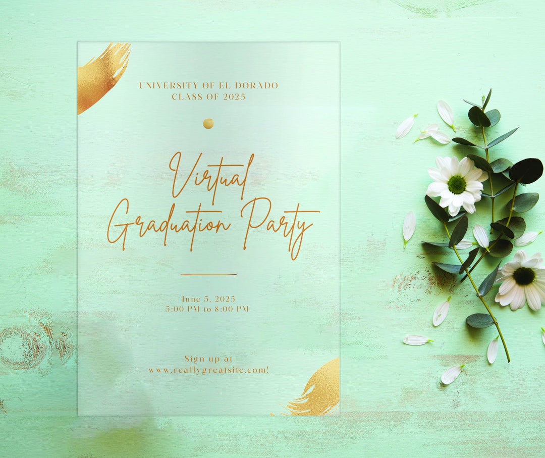 Acrylic Graduation Invitation Custom Graduation Party Etsy