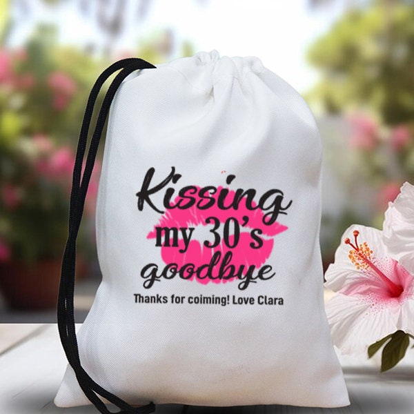 Custom Kissing my 30th 40th 50th 60th 70th Goodbye Birthday bag - Favor Bags Printed-Hangover kit-Birthday Favor Bags - Birthday Treat Bags