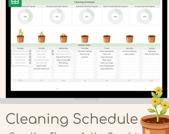 ADHD Cleaning Planner | Digital Cleaning Schedule & Checklist | Weekly, Monthly, Quarterly And Annual Tasks