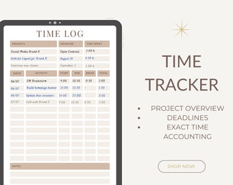 Work Time Tracker: Perfect as Time Sheet, Pomodoro Tracker, Work Log, Student Time Planner, Timer Tracker, Employee Timesheet