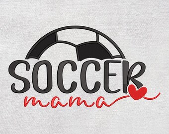 Diseño de bordado "Mamá Futbolista", archivo de bordado a máquina para el Día de la Madre, descarga instantánea