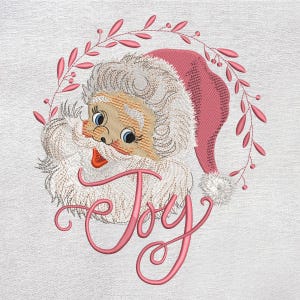ジョイサンタクロース刺繍デザイン、ヴィンテージサンタ刺繍、サンタメリークリスマス刺繍、サンタクロース、クリスマス機械刺繍