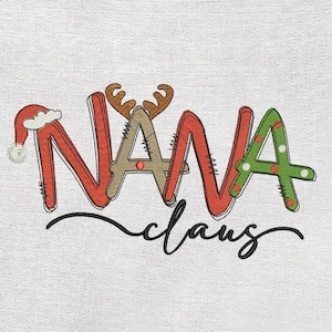 Nana Claus Christmas Embroidery Designs (Digital Download)