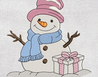 Weihnachten Schneemann Maschinenstickerei, Urlaub Stickdatei, Weihnachtsdeko Stickdatei