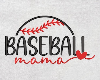 Diseño de bordado "Mamá Béisbol". Archivo de bordado a máquina para el Día de la Madre, descarga instantánea.