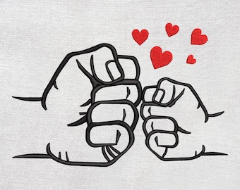 Fist Bump Embroidery Design: Father & Son (instant Download) - Etsy