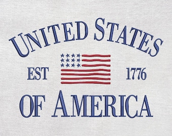 Diseños de bordado de Estados Unidos, diseños de bordado patrióticos de EE. UU., descarga instantánea