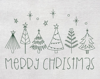 Diseños de bordado de árbol de Navidad, diseño de bordado navideño