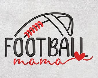 Diseño de bordado "Football Mama", archivo de bordado a máquina para el Día de la Madre, descarga instantánea