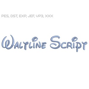 Waltline Script Embroidery Font, Machine Embroidery Design