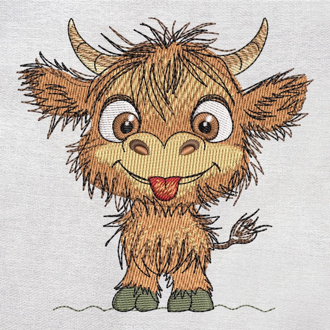 Small Cow Designs Quirky Cow Embroidery Design. Cute Farm Animal Embroidery Design ...
