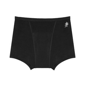 Reusable 5 Layer Heavy Flo Boyshort Leakproof Panty for Heavy Periods Postpartum Urinary Incontinence with Extended Front and Back Gusset