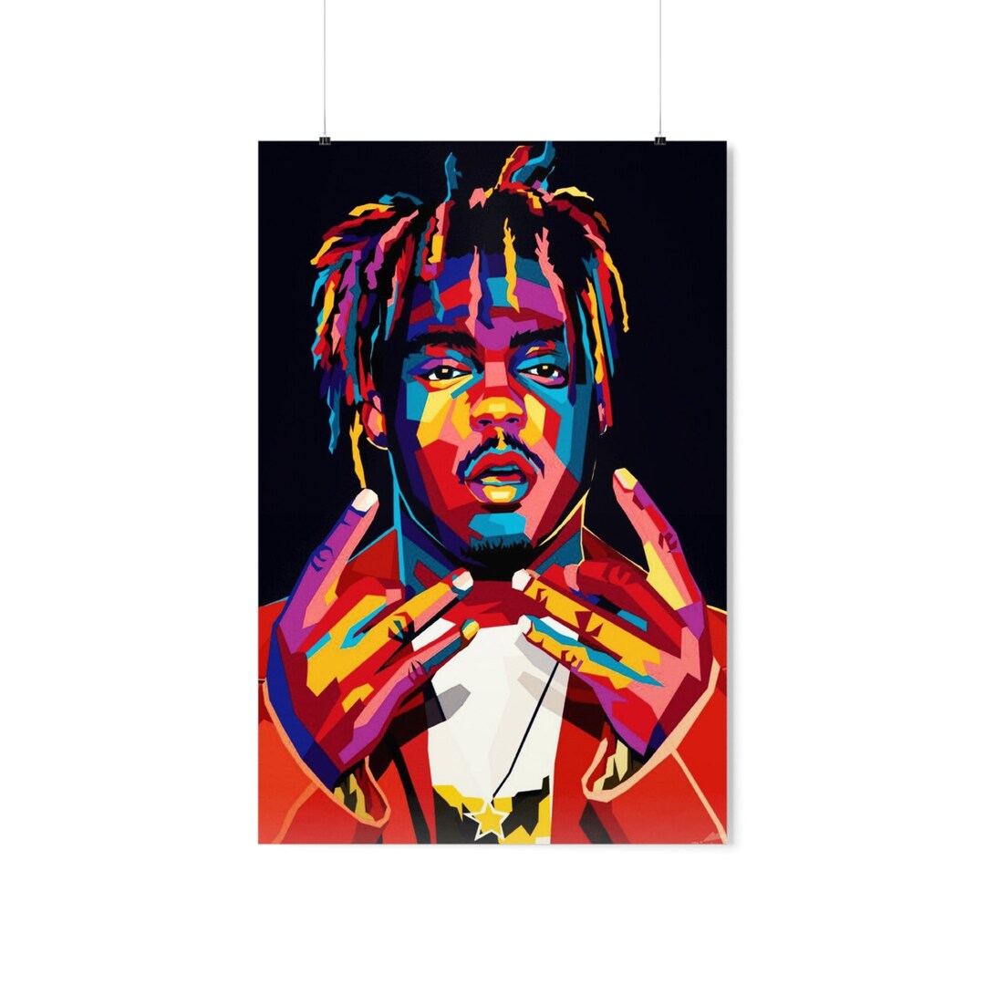 Juice WRLD Poster Wall Art Juice Wrld Tapestry Canvas Wall Etsy