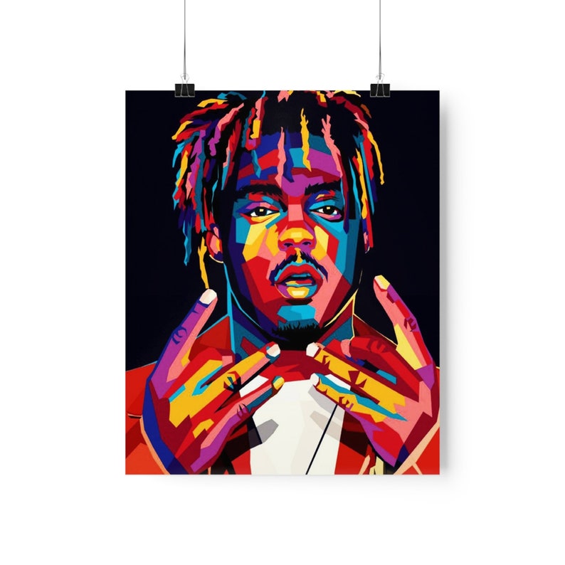 Juice WRLD Poster Wall Art Juice Wrld Tapestry Canvas Wall Etsy