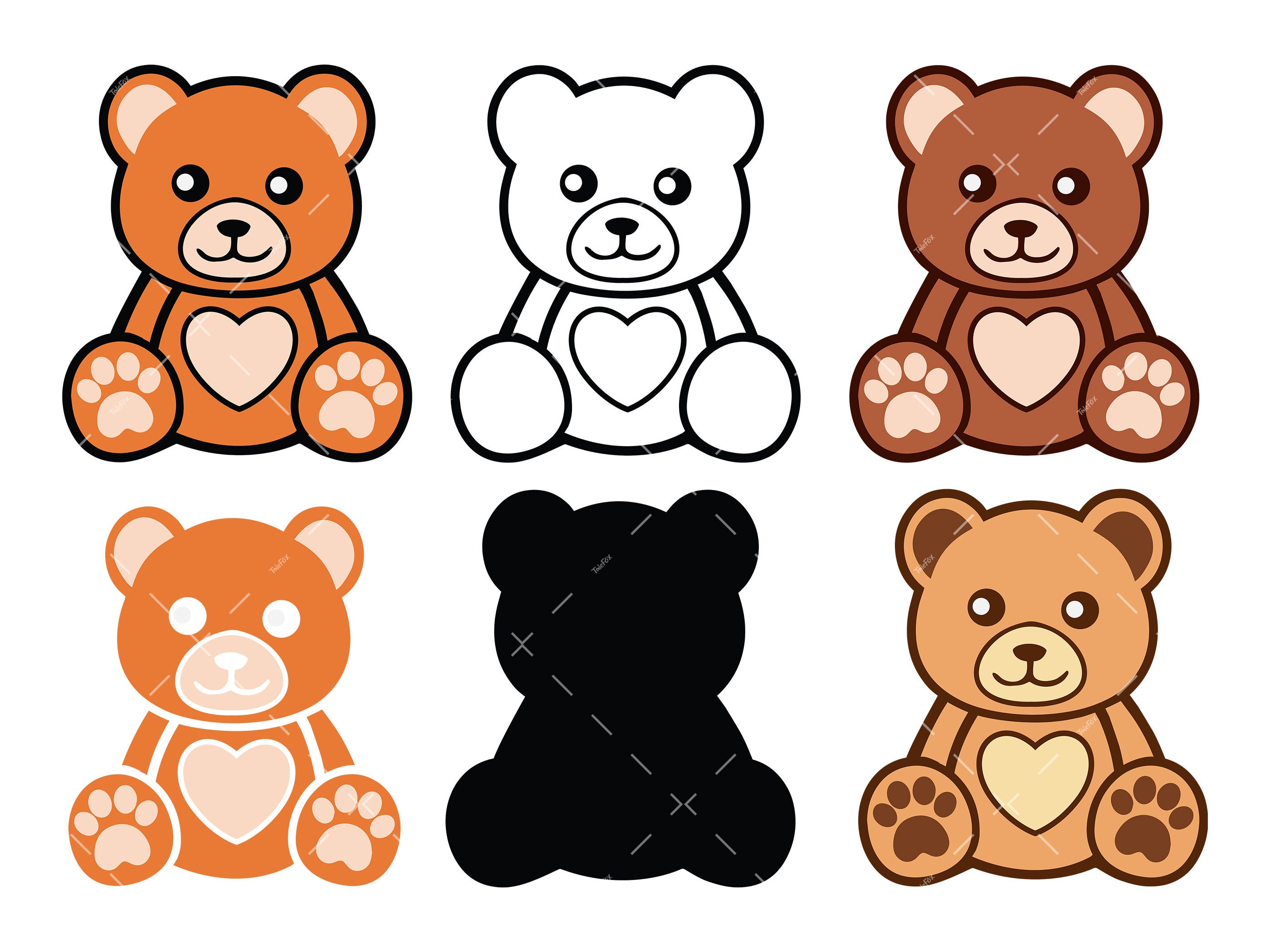 Teddy Bear  Silhouette Vector SVG EPS Graphic by Creative Oasis