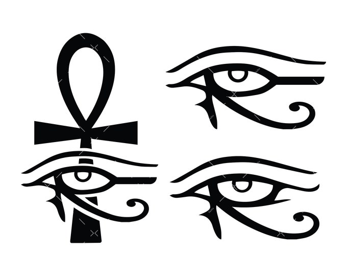 Eye of Horus SVG, Ankh Cross SVG Egyptian Symbol SVG Hieroglyphs Vector ...